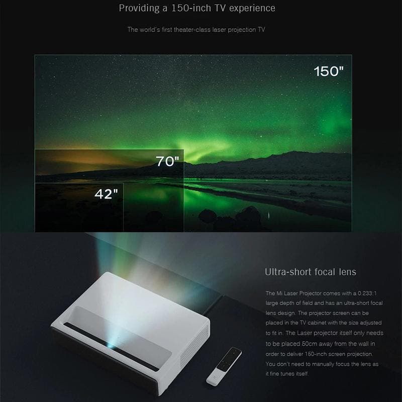 Xiaomi Mi Projector with Ultra Short Throw (150-inch from 50cm) on Sale