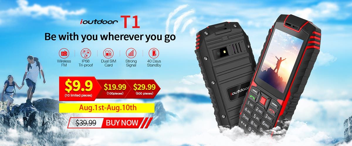 ioutdoor Official Store Opening Celebration - T1 Phone for Just $9.9!