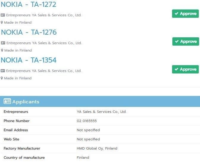 Nokia TA-1354 receives Thailand's NBTC certification