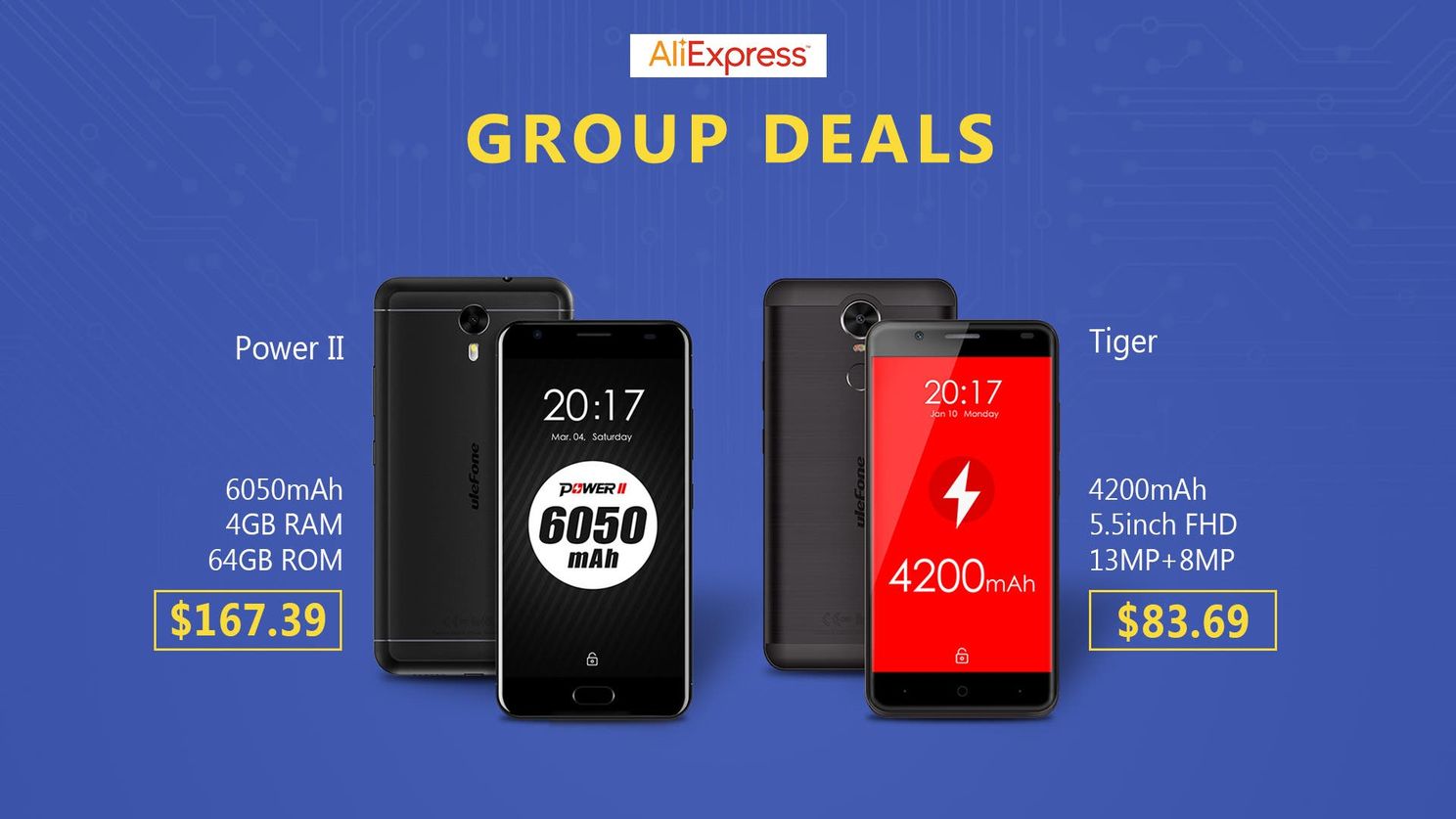 Deal: Ulefone Power 2 and Tiger on Sale for $167 and $83 on Group Deals
