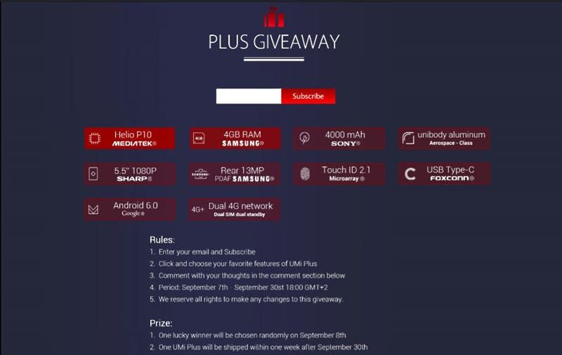 UMI Plus is out for $179.99 in the presales