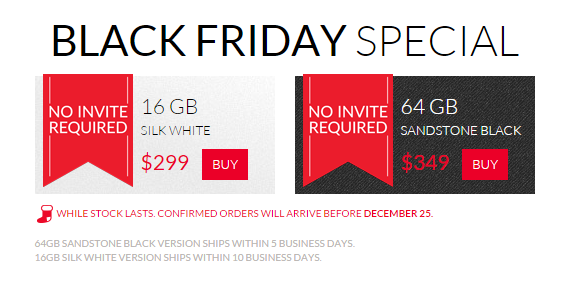 Black Friday: Purchase the OnePlus One now WITHOUT invites!
