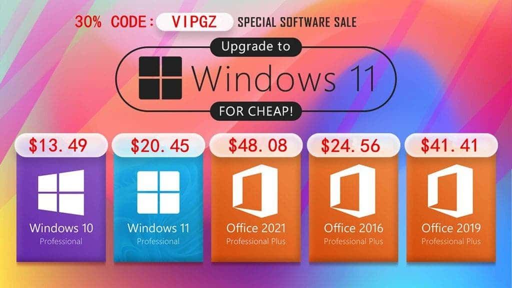 Windows 10 license for $13, Office for $24, January super discounts up to 91%