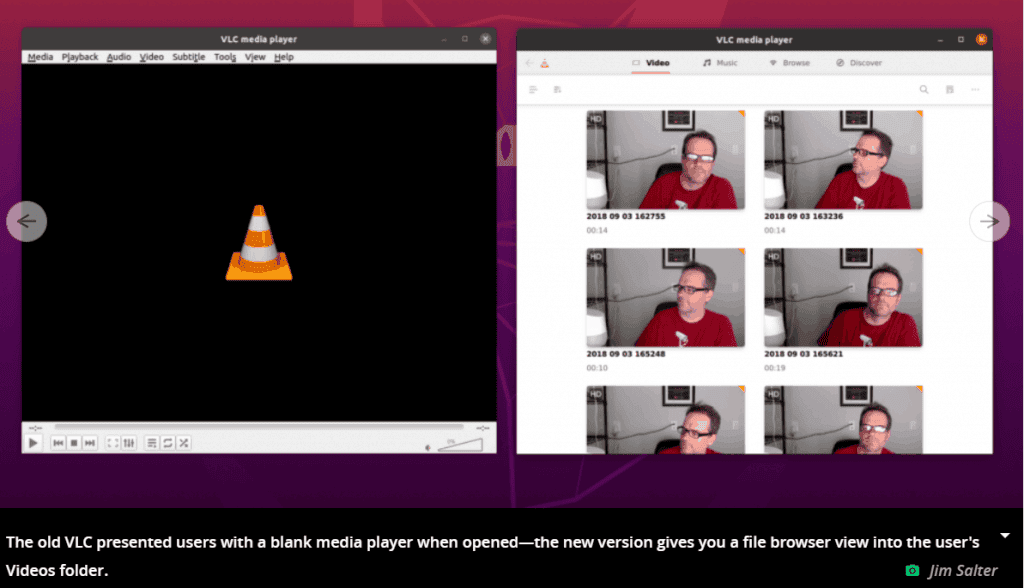 VLC player 4.0 UI is similar to the iOS file system - needs more work