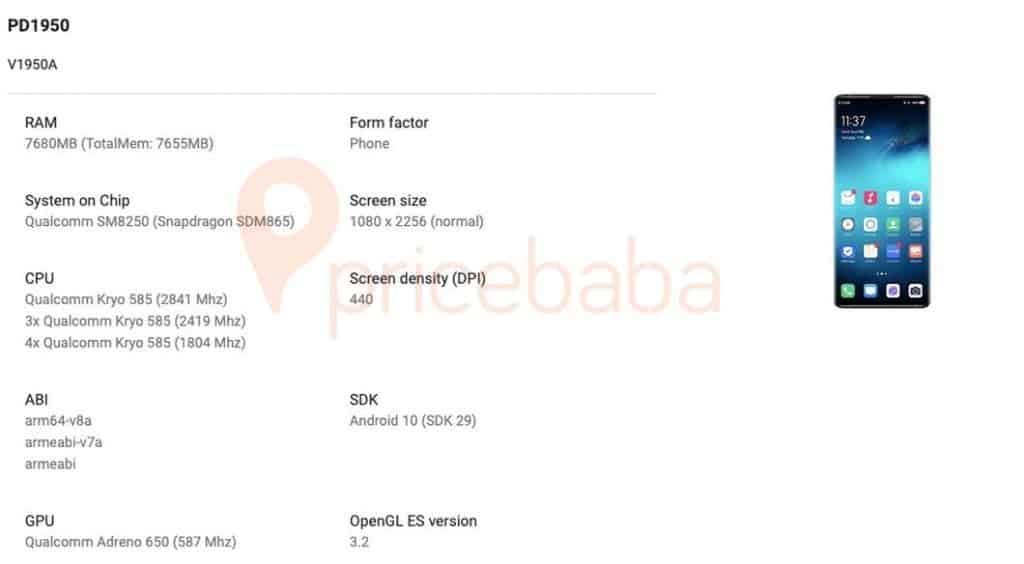 Vivo NEX 3S 5G Appears on Google Play Console Listing, Specs and Design Revealed