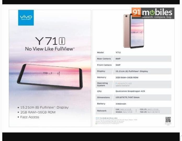 Vivo Y71i, toned-down version of Y71, launched in India