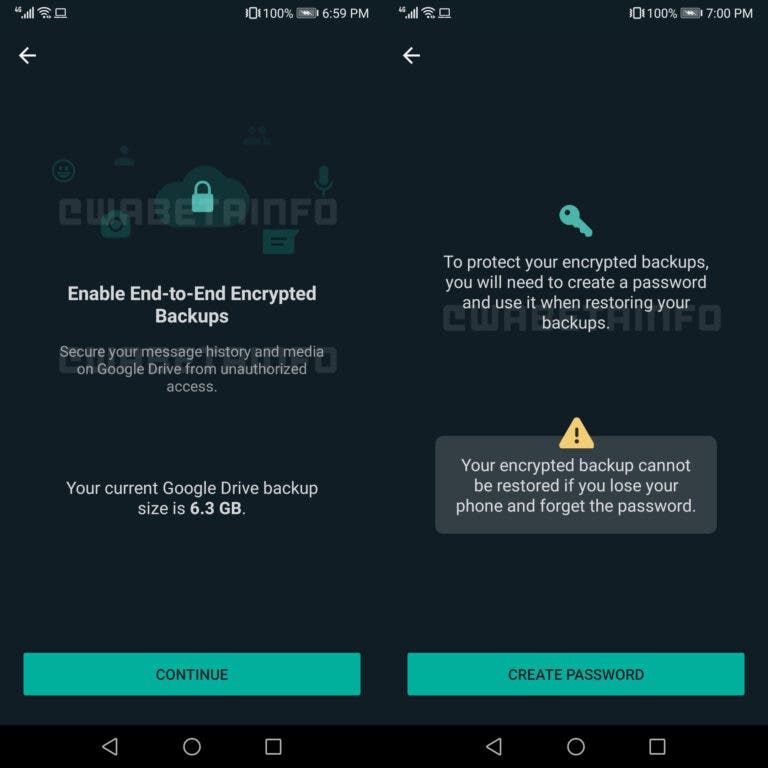 WhatsApp tests cloud backup encryption