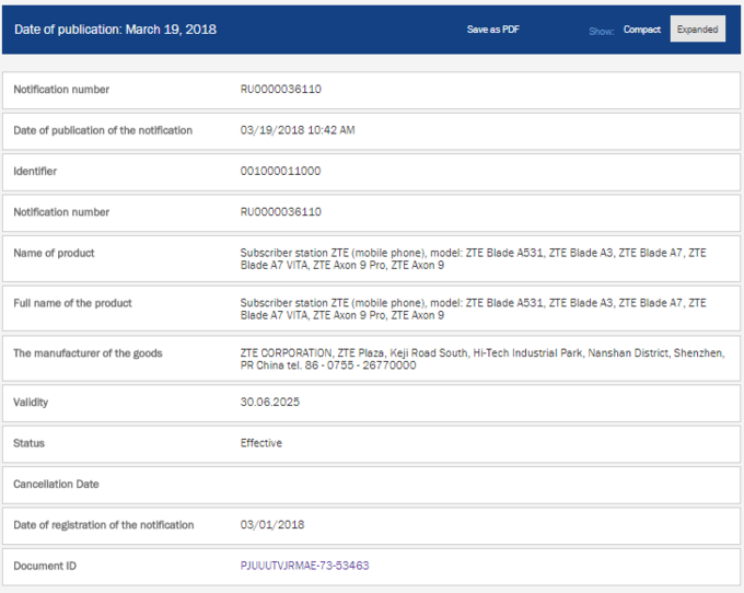 New ZTE trademarks indicate the arrival of ZTE Axon 9 and Axon 9 Pro