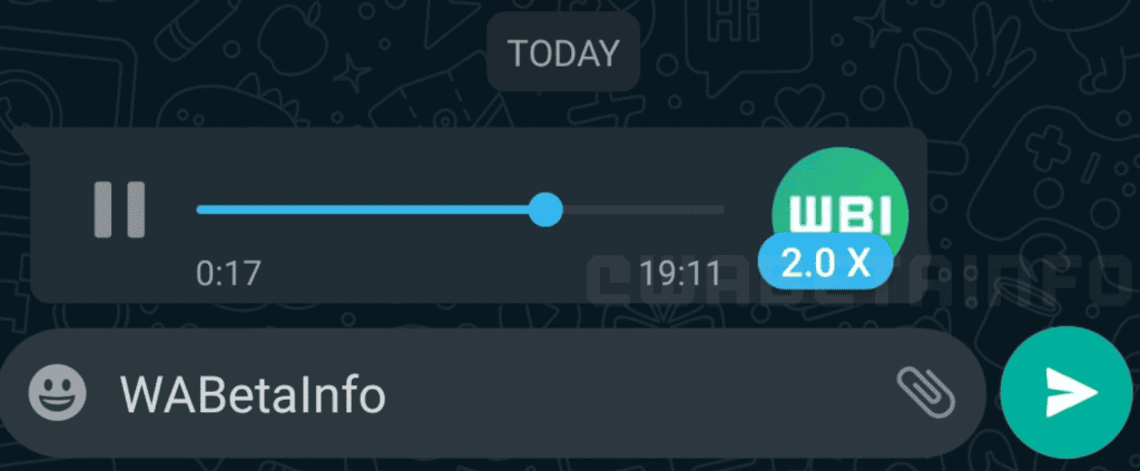 Here is what WhatsApp’s variable playback speed UI looks like