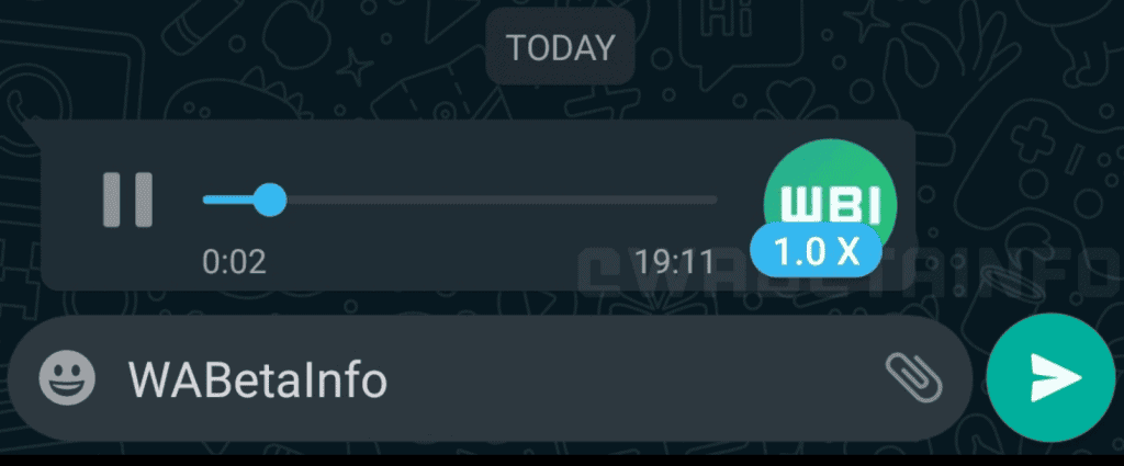 Here is what WhatsApp’s variable playback speed UI looks like