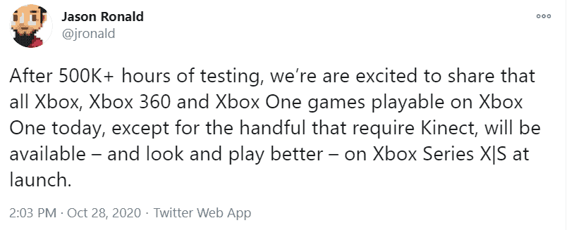Xbox Series X/S can play all games on Xbox of the past three generations