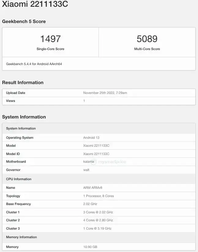 Xiaomi 13 appears on GeekBench with a Snapdragon 8 Gen 2 SoC & 12GB of RAM