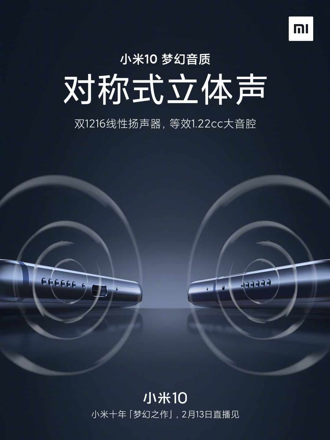 Xiaomi Mi 10 comes with symmetrical dual speakers & 100% stereo experience
