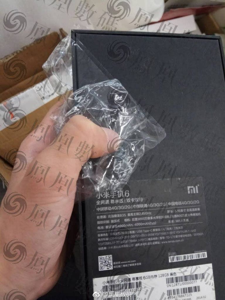 Xiaomi Mi 6 package leaks in black and white colors: full specs inside