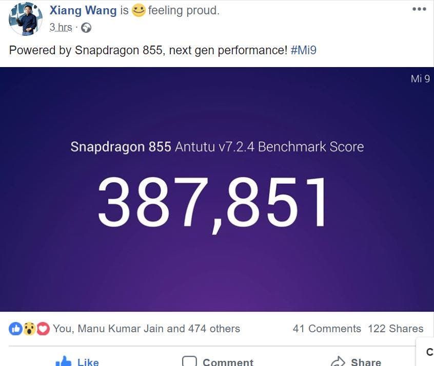 Xiaomi Mi 9 surpasses 380,000 on AnTuTu