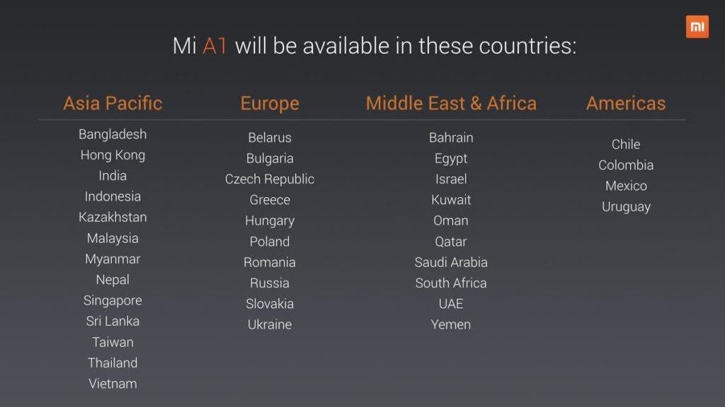Xiaomi Mi A1, the Android One phone by Xiaomi is now official