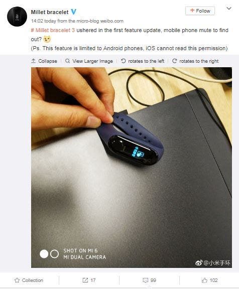 Xiaomi Mi Band 3 Adds New Feature With First Update