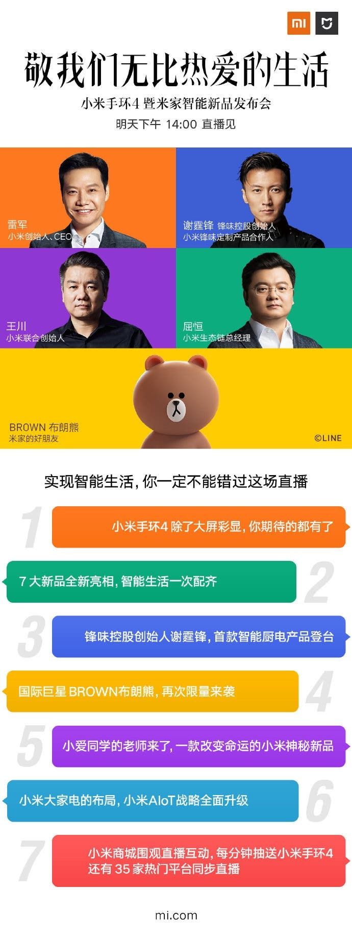 Xiaomi Mi Band 4 and 7 other products to arrive tomorrow