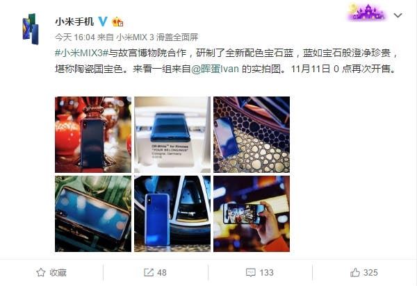 Xiaomi Mi MIX 3 to hit the market again on November 11