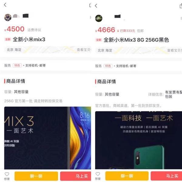 Xiaomi Mi MIX 3 price massively inflates after first pre-sale