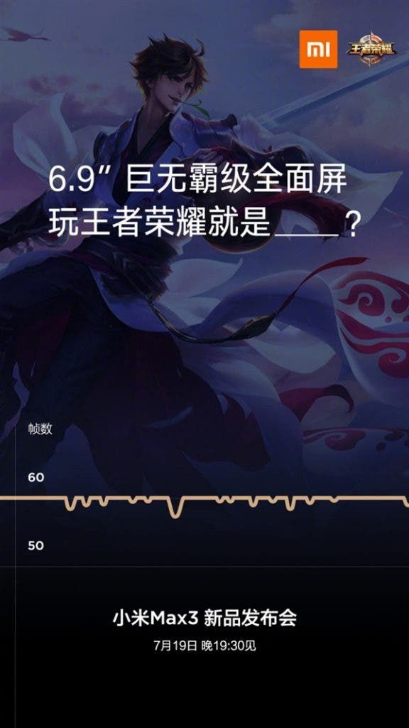 Latest Poster Shows Xiaomi Mi Max 3 With A High Frame Rate