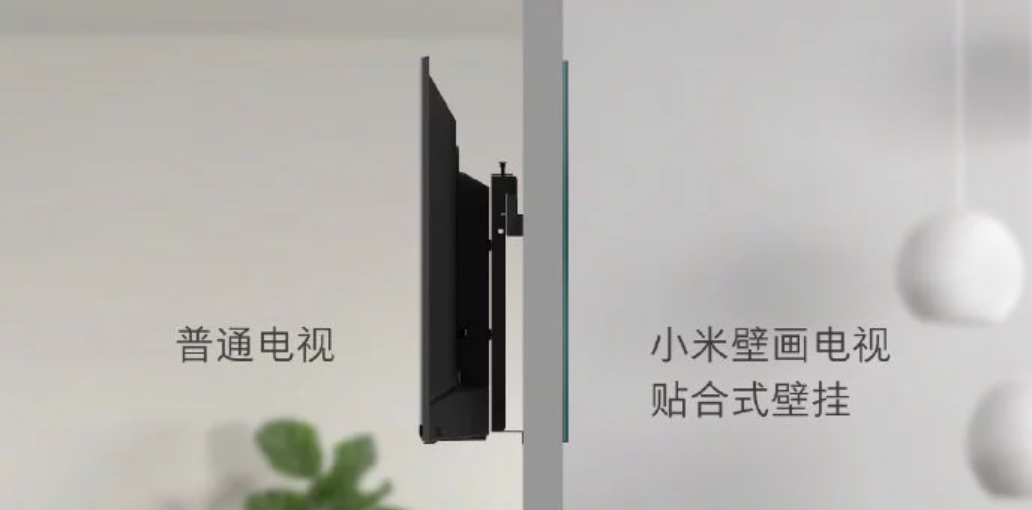 Traditional TV (Left) VS Xiaomi Mi Mural TV (Right)