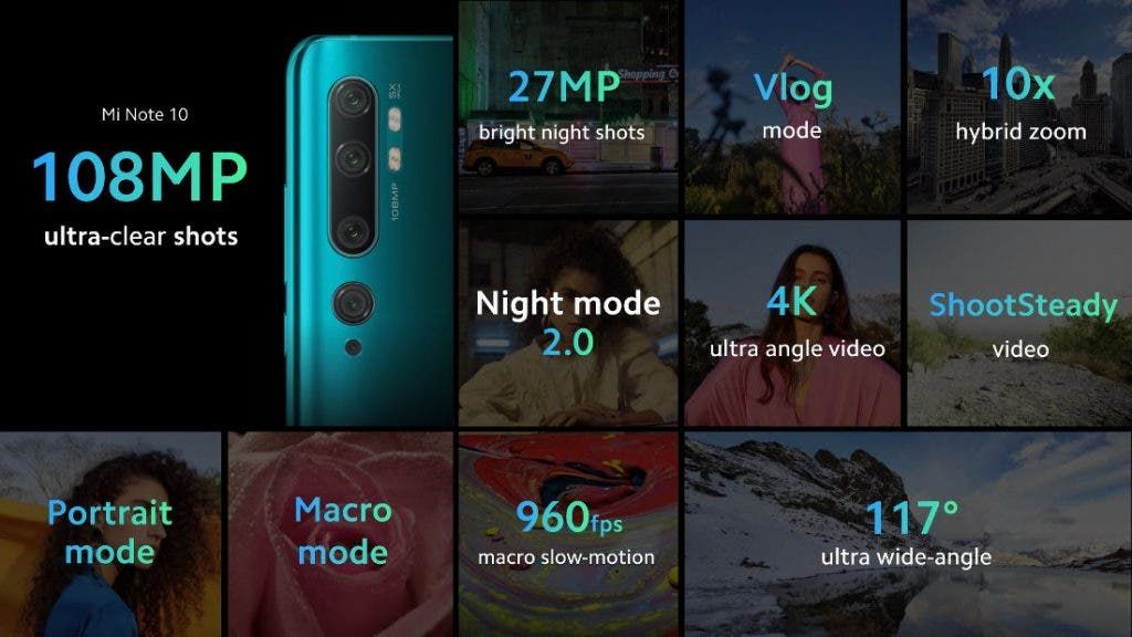 Xiaomi Mi Note 10 with 108MP camera, 5,260mAh battery officially launched