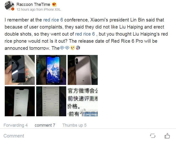 Fresh Real Images Of Xiaomi Redmi 6 Pro Appear Online -  Release Date To Drop Tomorrow