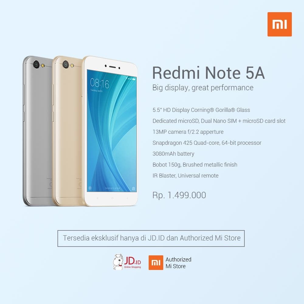 Xiaomi Redmi Note 5A Lands In Indonesia: Sells For $111
