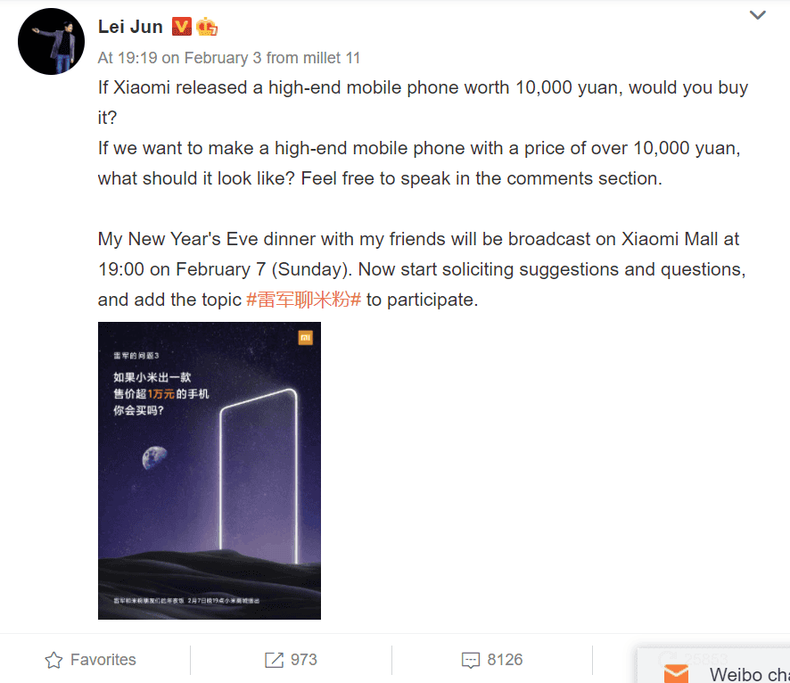 If Xiaomi releases a 10,000 yuan ($1,548) phone, will you buy it?