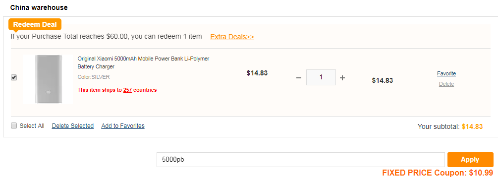 Xiaomi Mi PowerBank 5000mAh With Slim Design at $10.99 [Coupon]