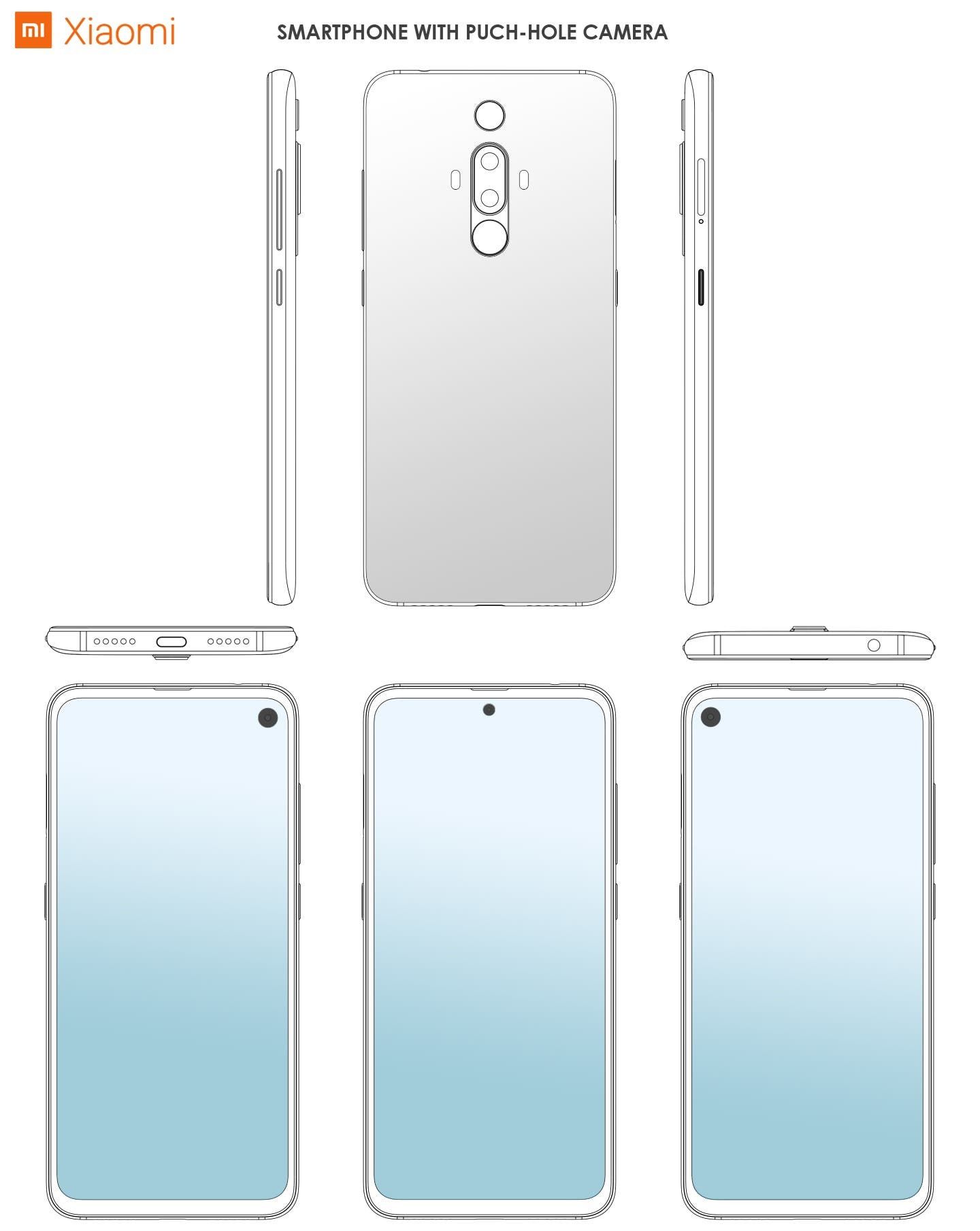 Xiaomi patent a smartphone with multiple punch-hole camera designs