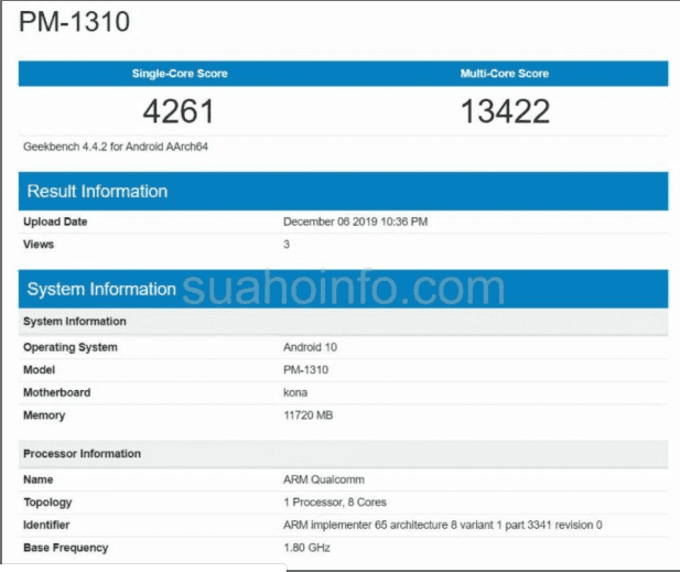 The alleged Sony Xperia 3 appears in Geekbench with the Snapdragon 865