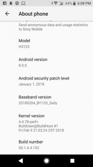 Sony Xperia L2 and XA2 Series Receiving New Update