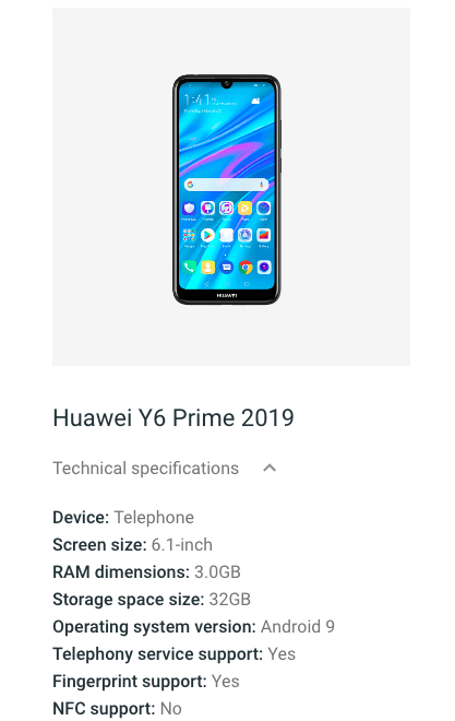Huawei Y6 Prime 2019 Entry-Level Smartphone appears on the net