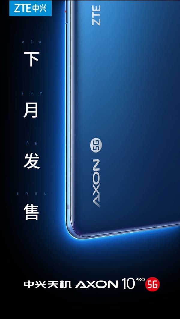 ZTE AXON 10 PRO 5G Poster Shows Its Impending Launch