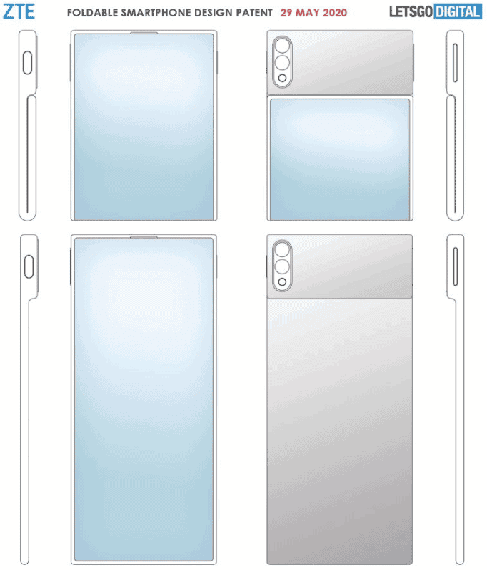 ZTE patents a foldable phone with a unique design