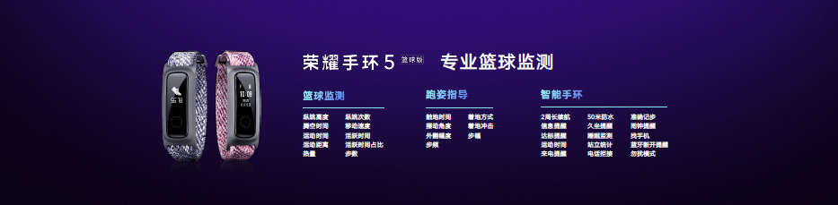 Honor Band 5 Basketball Edition Released, Priced at 129 yuan ($18)