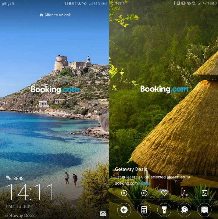 Huawei phones lock screen plagued by Bookings.com ads