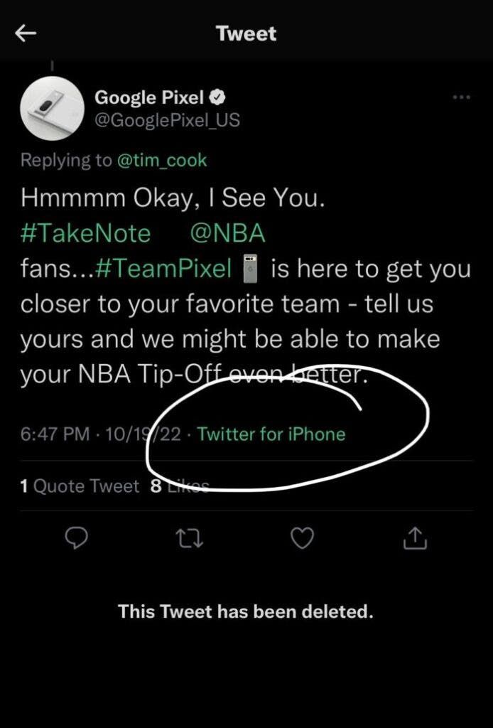 Google was caught using an iPhone to promote the new Pixel 7 series