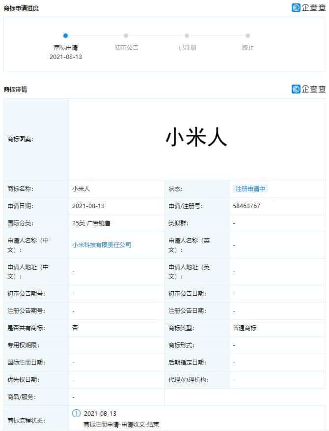Xiaomi applies for the "Xiaomi People" trademark