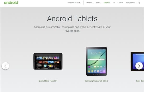 Google Expunge "Tablets" Category From Its Official Website
