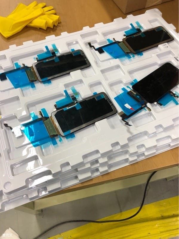 Alleged iPhone X Plus display assembly surfaces, claimed to be from an LG plant