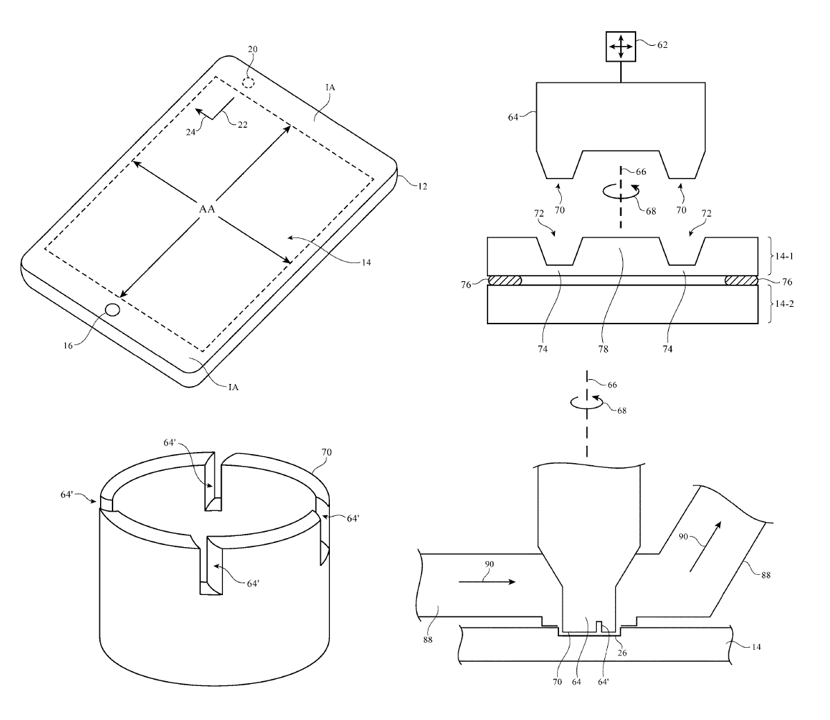 Apple applies for a patent on technology for creating display holes
