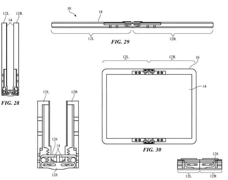 Apple foldable device patent exposure: uses a removable bezel to prevent display creases