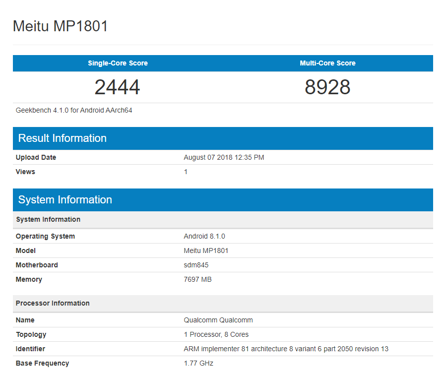 Upcoming Meitu V Series Phone to Sport Snapdragon 845