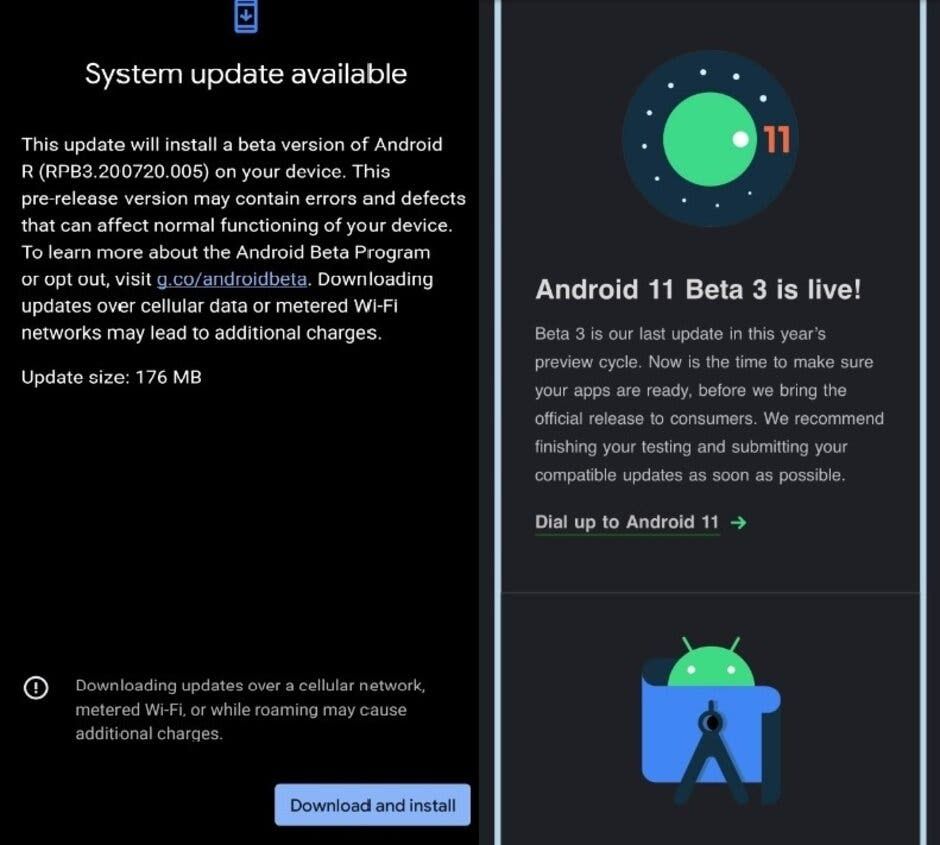 Google released the final beta version of Android 11