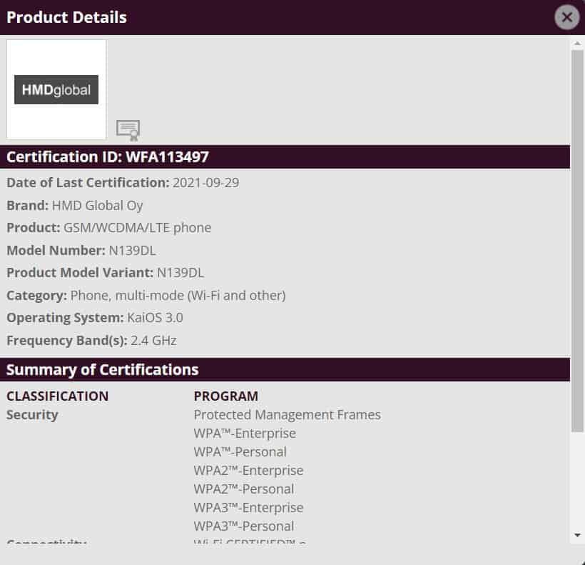 Nokia N139DL With KaiOS Passed GCF Certification: Comes To Europe Soon