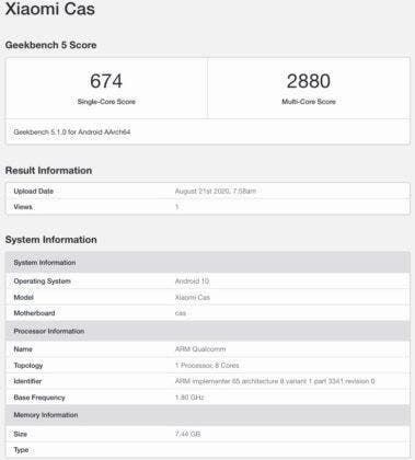Xiaomi Mi CC10 Pro appears on Geekbench - uses SD865 + 108MP camera