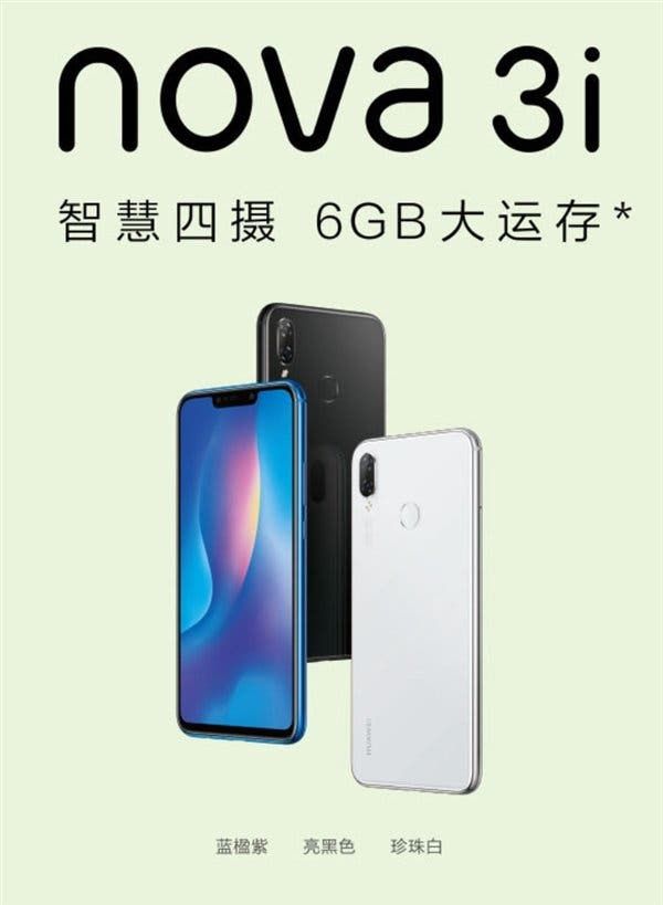 Huawei Nova 3i Available for Pre-Order at Starting 1999 Yuan